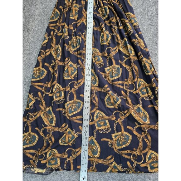 VTG Intriguing Threads Equestrian Themed Lined Maxi Skirt 90’s Women’s Size 10 - Picture 7 of 7